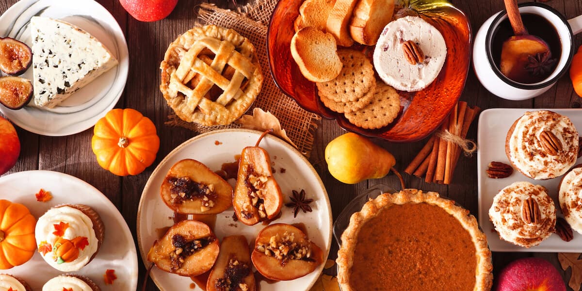 Autumn food table