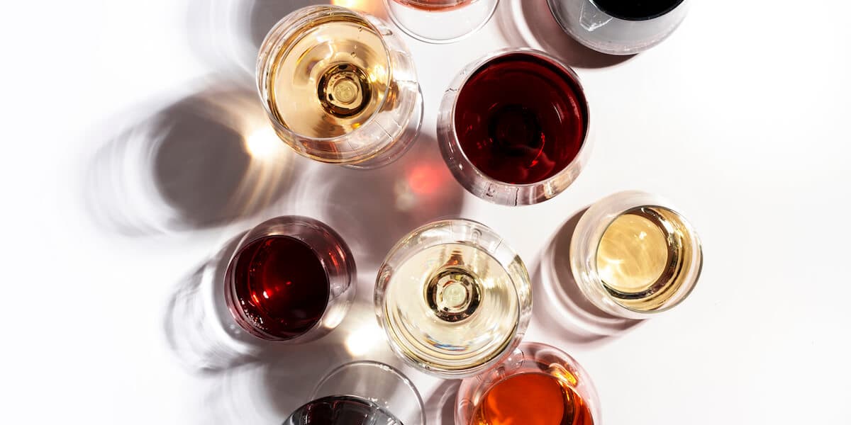 Red, rose and white wine